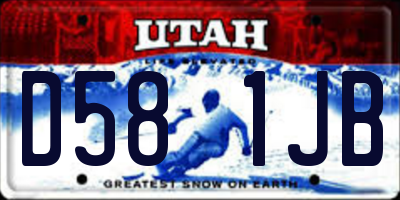 UT license plate D581JB