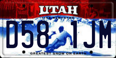 UT license plate D581JM