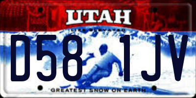 UT license plate D581JV