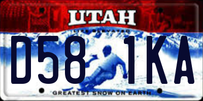 UT license plate D581KA