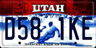 UT license plate D581KE