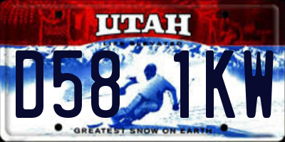 UT license plate D581KW