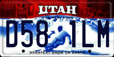 UT license plate D581LM