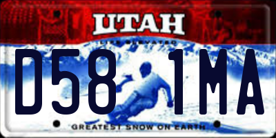 UT license plate D581MA