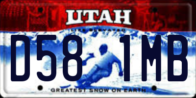 UT license plate D581MB