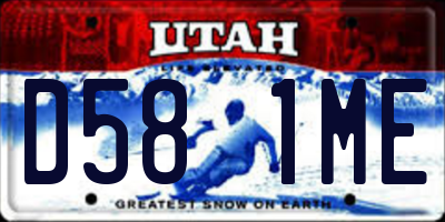 UT license plate D581ME