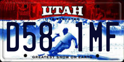 UT license plate D581MF