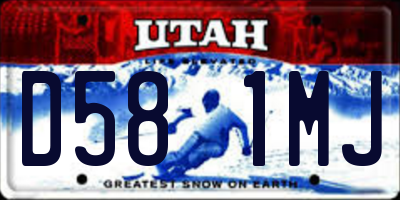 UT license plate D581MJ