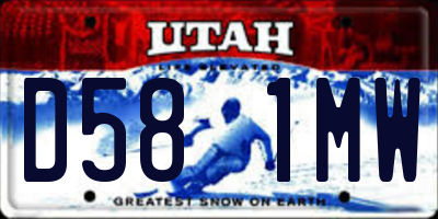UT license plate D581MW