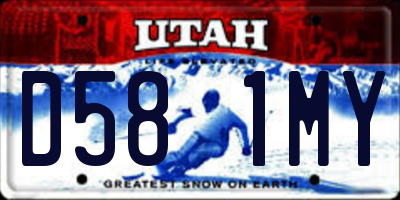 UT license plate D581MY