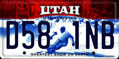 UT license plate D581NB