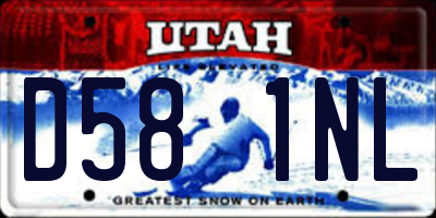 UT license plate D581NL