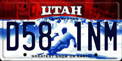 UT license plate D581NM