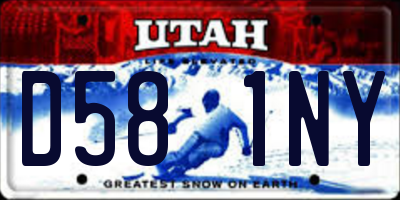 UT license plate D581NY