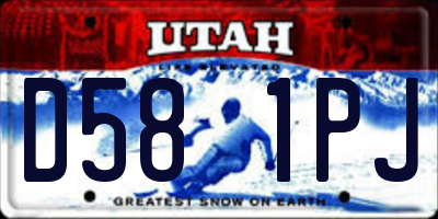UT license plate D581PJ