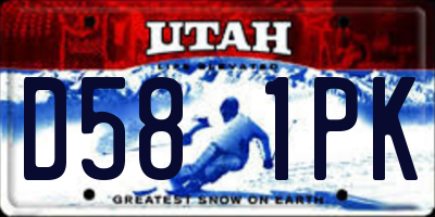 UT license plate D581PK