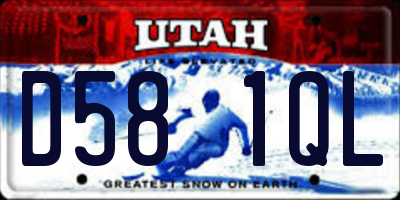 UT license plate D581QL
