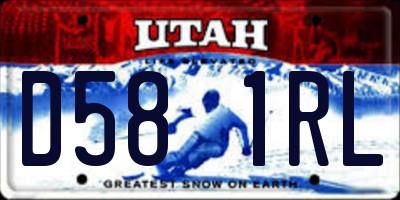 UT license plate D581RL