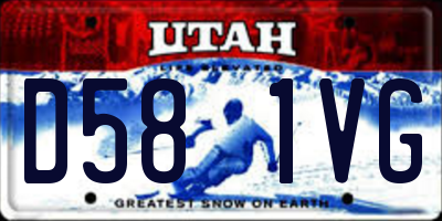 UT license plate D581VG
