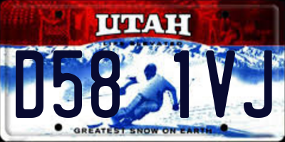 UT license plate D581VJ