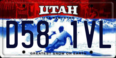 UT license plate D581VL