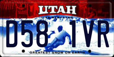 UT license plate D581VR