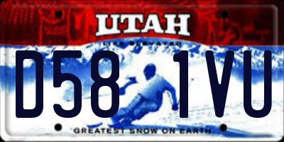 UT license plate D581VU