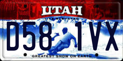 UT license plate D581VX