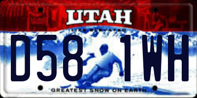 UT license plate D581WH