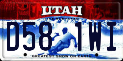 UT license plate D581WI