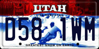 UT license plate D581WM
