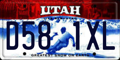 UT license plate D581XL