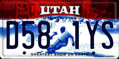UT license plate D581YS