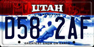 UT license plate D582AF