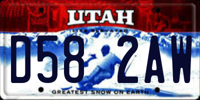 UT license plate D582AW
