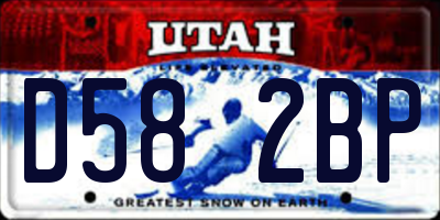 UT license plate D582BP