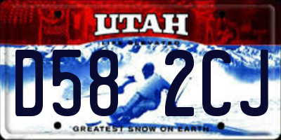 UT license plate D582CJ