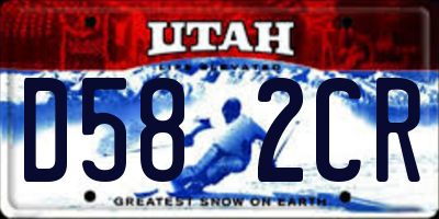 UT license plate D582CR