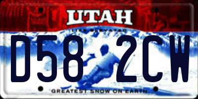 UT license plate D582CW