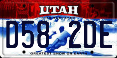 UT license plate D582DE