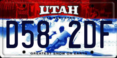 UT license plate D582DF