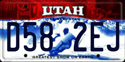 UT license plate D582EJ