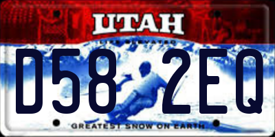 UT license plate D582EQ