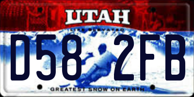 UT license plate D582FB
