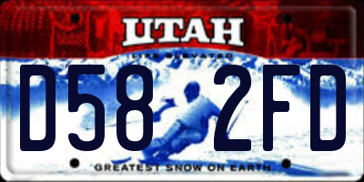UT license plate D582FD