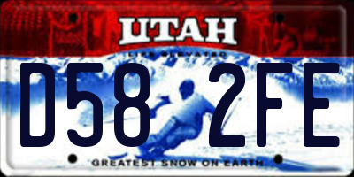 UT license plate D582FE