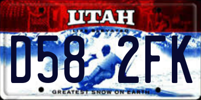 UT license plate D582FK