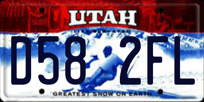 UT license plate D582FL