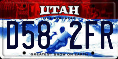 UT license plate D582FR