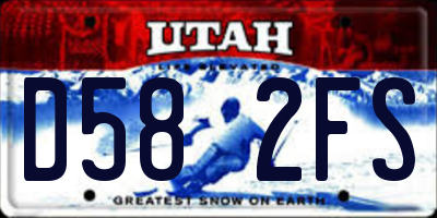 UT license plate D582FS
